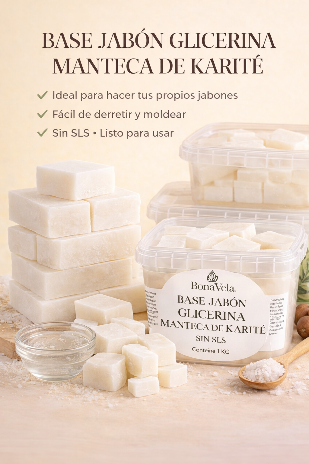 BASE JABÓN GLICERINA MANTECA DE KARITÉ | SIN SLS