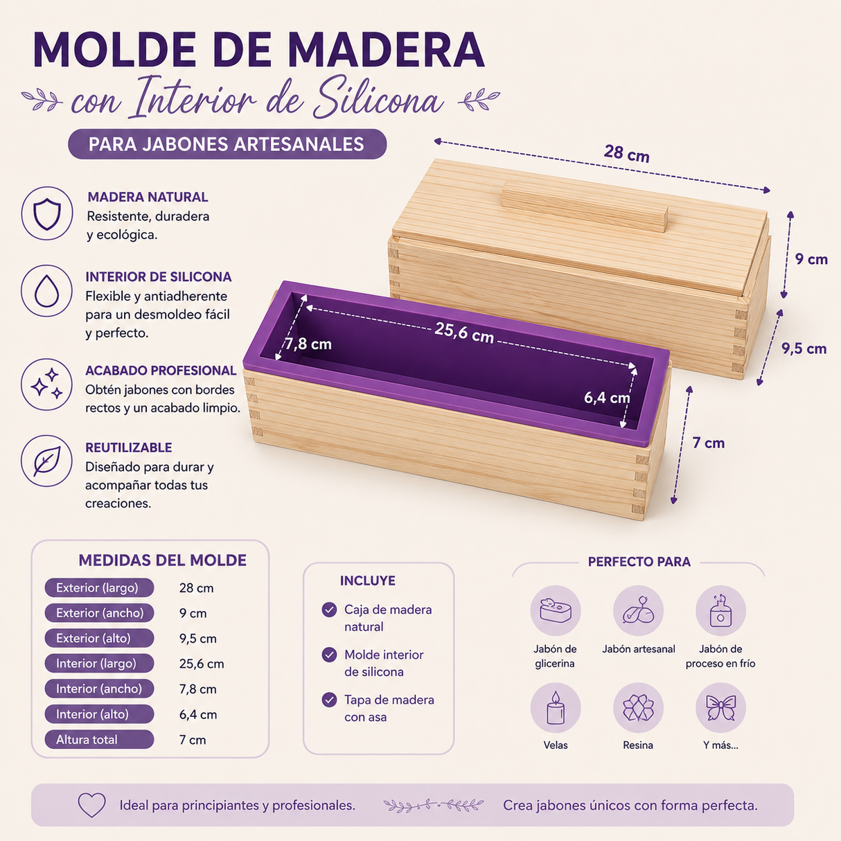 Molde para fabricar jabon con tapa