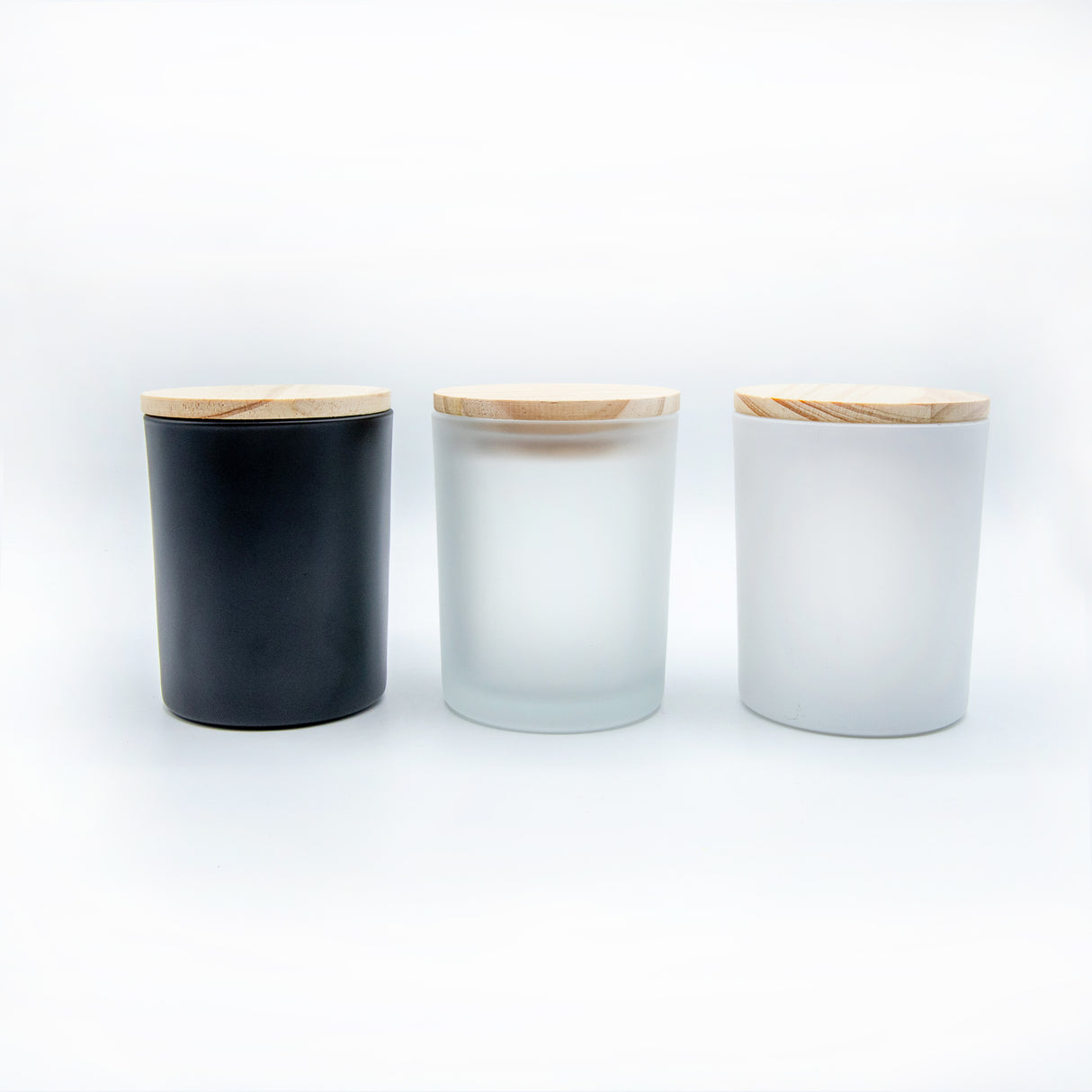 Vaso para velas con tapa de bambú de 200 ml