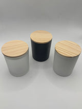 Vaso para velas con tapa de bambú de 200 ml