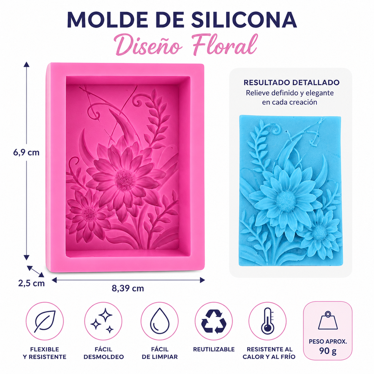 Molde para jabón flores