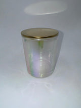 Vaso para velas iridiscente con tapa de 200 ml