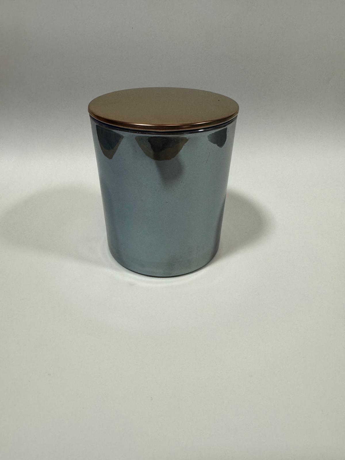 Vaso para velas galvanizado con tapa de 300  ml