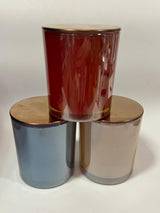 Vaso para velas galvanizado con tapa de 300  ml